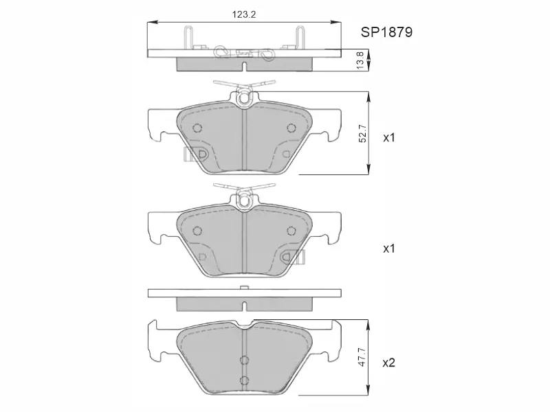 Колодки тормозные (Сзади) Subaru Forester 18-21 / Impreza 16-22 / Legacy 17-22 / Levorg 14-20 - Артикул SP1879 - Производитель Sangsin - Фото, Отзывы, Цены 