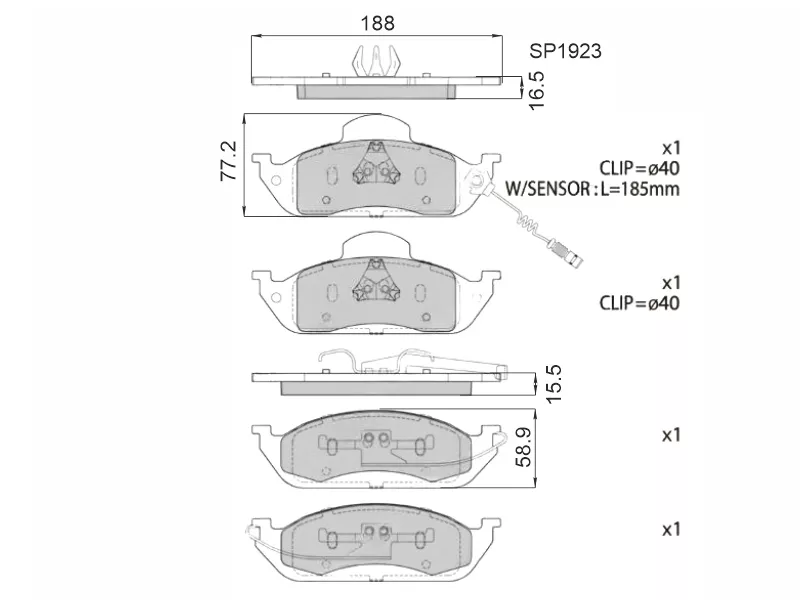 Колодки тормозные (Спереди) Mercedes-Benz M-Class 97-05 - Артикул SP1923 - Производитель Sangsin - Фото, Отзывы, Цены 