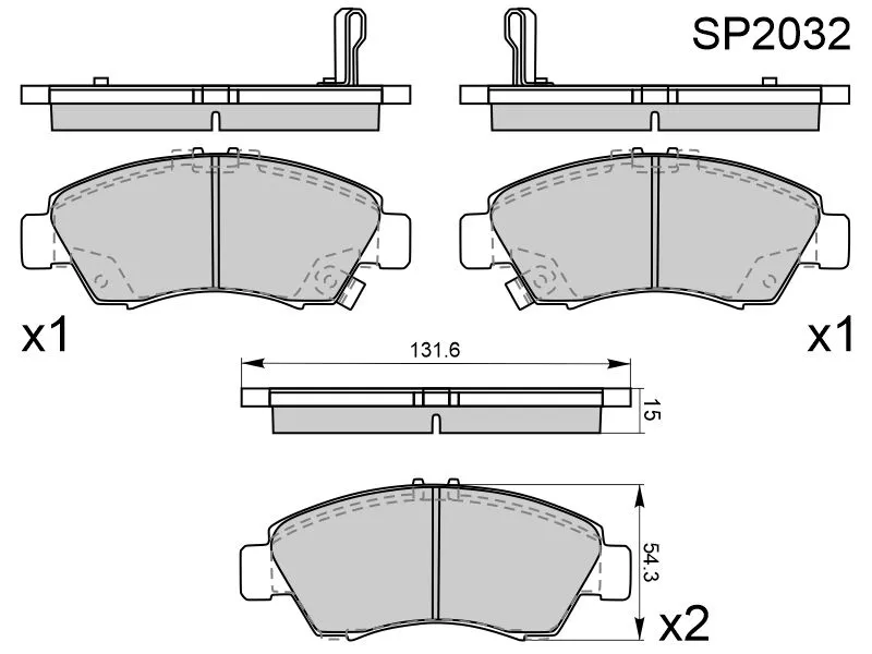 Колодки тормозные (Спереди) Honda Fit 01-07 / Capa 98-02 / Jazz 02-15 - Артикул SP2032 - Производитель Sangsin - Фото, Отзывы, Цены 