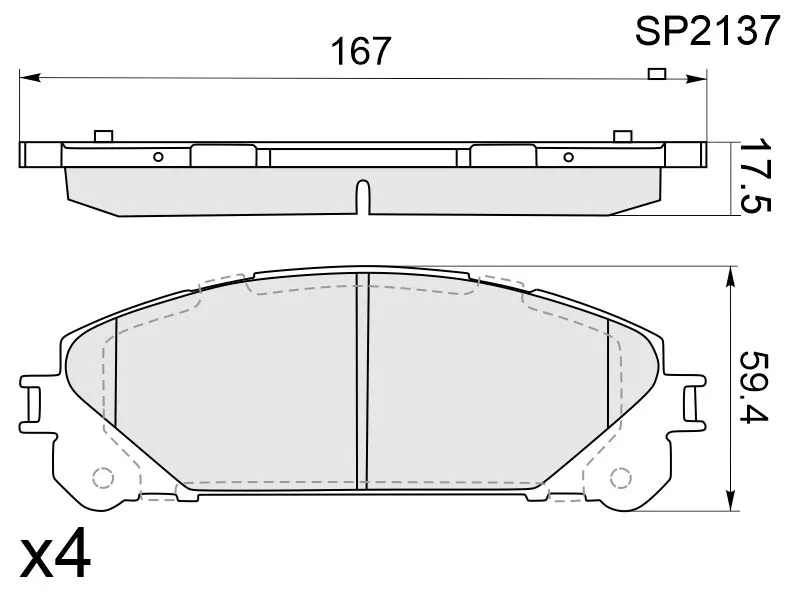 Колодки тормозные (Спереди) Lexus RX 08-19 / Toyota Harrier 13-20 - Артикул SP2137 - Производитель Sangsin - Фото, Отзывы, Цены 