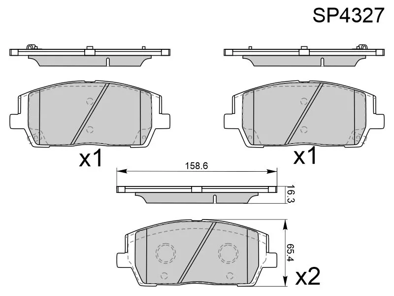 Колодки тормозные (Спереди) Hyundai Palisade 18-25 / Santa Fe 18 - Артикул SP4327 - Производитель Sangsin - Фото, Отзывы, Цены 