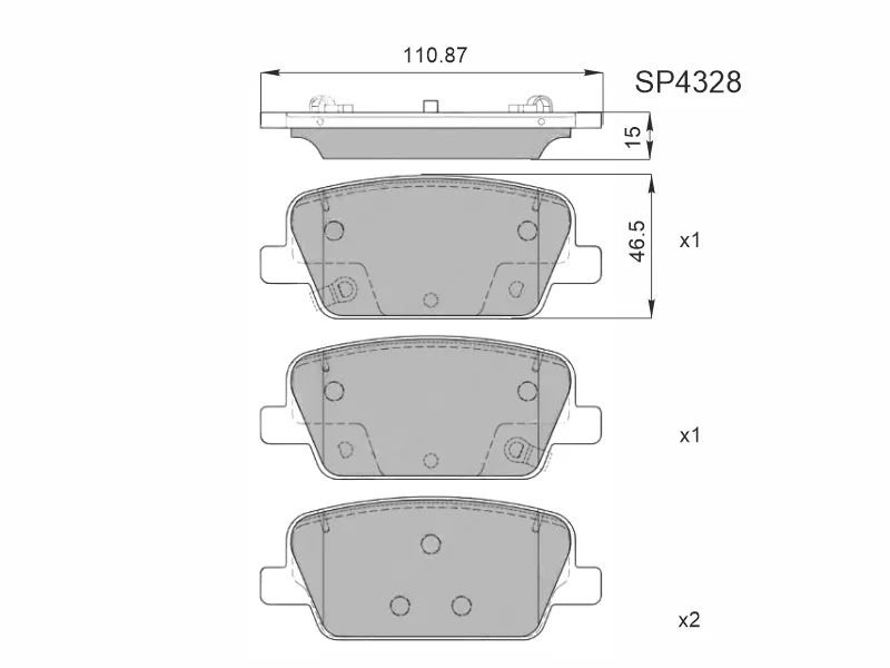 Колодки тормозные (Сзади) Hyundai Palisade 18-25 / Santa Fe 12 - Артикул SP4328 - Производитель Sangsin - Фото, Отзывы, Цены 