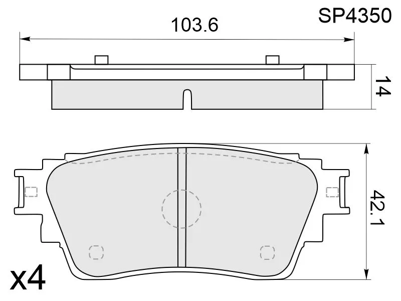 Колодки тормозные (Сзади) Mitsubishi Outlander 02-22 / Eclipse Cross 17-22 - Артикул SP4350 - Производитель Sangsin - Фото, Отзывы, Цены 