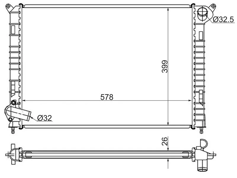Радиатор Mini Hatch Cooper 01-06 - Артикул BW000MINI - Производитель Sat - Фото, Отзывы, Цены 