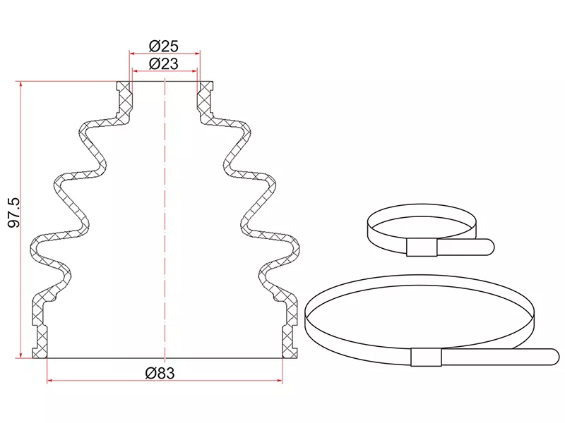Пыльник шруса наружный FR HONDA CR-V RD1 (2 хомута. резина) - Артикул C1001 - Производитель Sat - Фото, Отзывы, Цены 