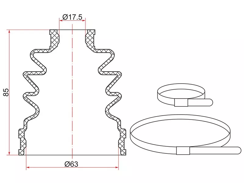 Пыльник шруса наружный RR HONDA CR-V RD1 (2 хомута. резина) - Артикул C1607 - Производитель Sat - Фото, Отзывы, Цены 