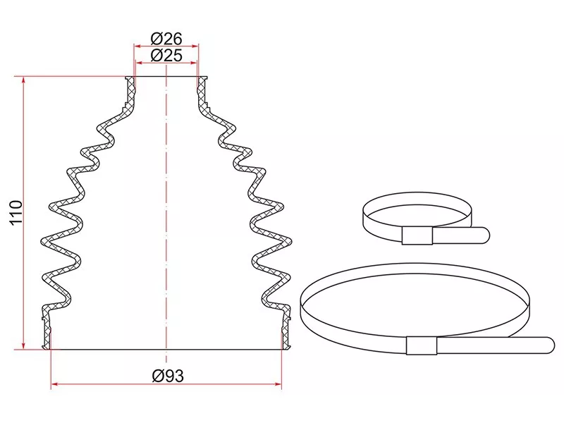 Пыльник шруса наружный FR NISSAN ALMERA N16 (2 хомута. резина) - Артикул C1655 - Производитель Sat - Фото, Отзывы, Цены 