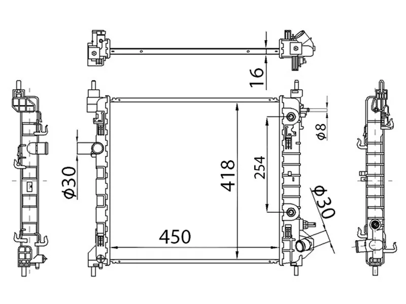 Радиатор Chevrolet Spark 10-16 / Ravon R2 16-20 - Артикул CH00021AT - Производитель Sat - Фото, Отзывы, Цены 