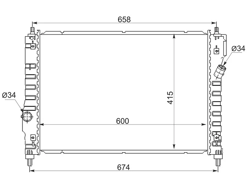 Радиатор Chevrolet Aveo 02-11 - Артикул CH000812 - Производитель Sat - Фото, Отзывы, Цены 