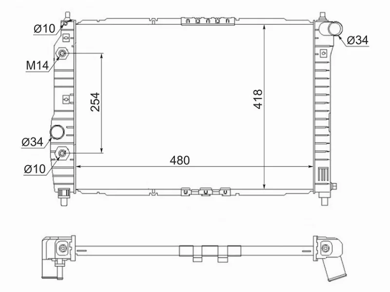 Радиатор Chevrolet Aveo 02-11 / Daewoo Kalos 02-08 - Артикул DW000712 - Производитель Sat - Фото, Отзывы, Цены 