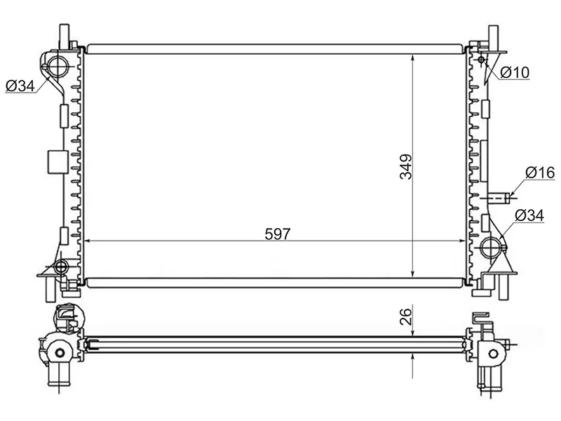 Радиатор Ford Focus 98-04 - Артикул FD0001 - Производитель Sat - Фото, Отзывы, Цены 