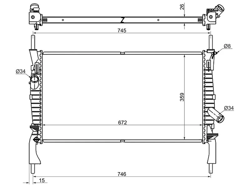 Радиатор Ford Transit 06-14 - Артикул FD000606 - Производитель Sat - Фото, Отзывы, Цены 