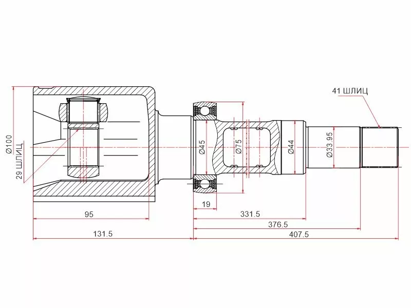 Шрус (Спереди/ Справа/ Внутр) Ford Transit 06-14 - Артикул FD652 - Производитель Sat - Фото, Отзывы, Цены 