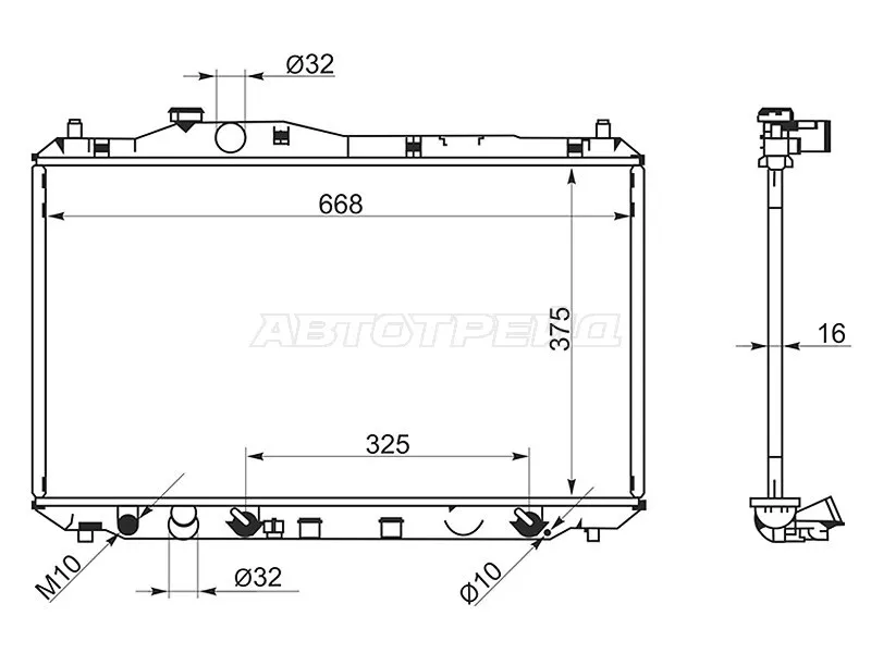Радиатор Honda Civic 11-17 - Артикул HD0001FB - Производитель Sat - Фото, Отзывы, Цены 