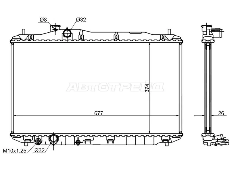 Радиатор Honda Civic 05-12 - Артикул HD0001FN - Производитель Sat - Фото, Отзывы, Цены 