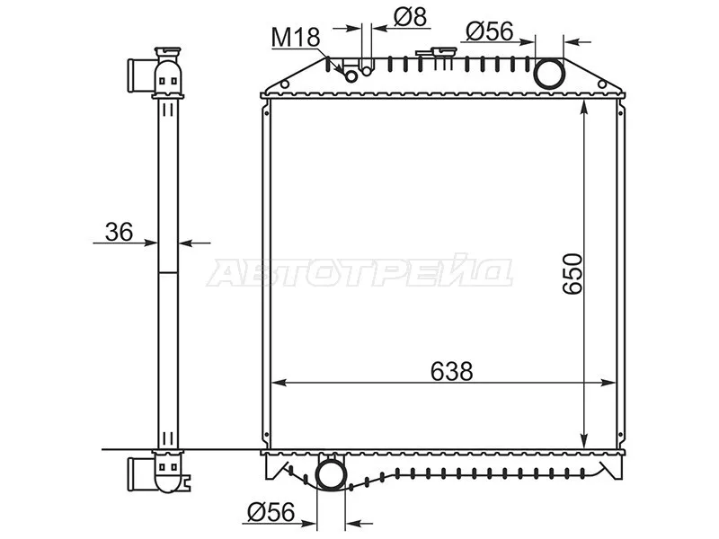 Радиатор Hino Ranger 92-05 - Артикул HI00016 - Производитель Sat - Фото, Отзывы, Цены 