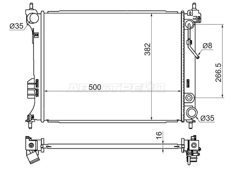 Радиатор Hyundai i20 08-14 / Kia Venga 10-17 - Артикул HY0003I20 - Производитель Sat - Фото, Отзывы, Цены 