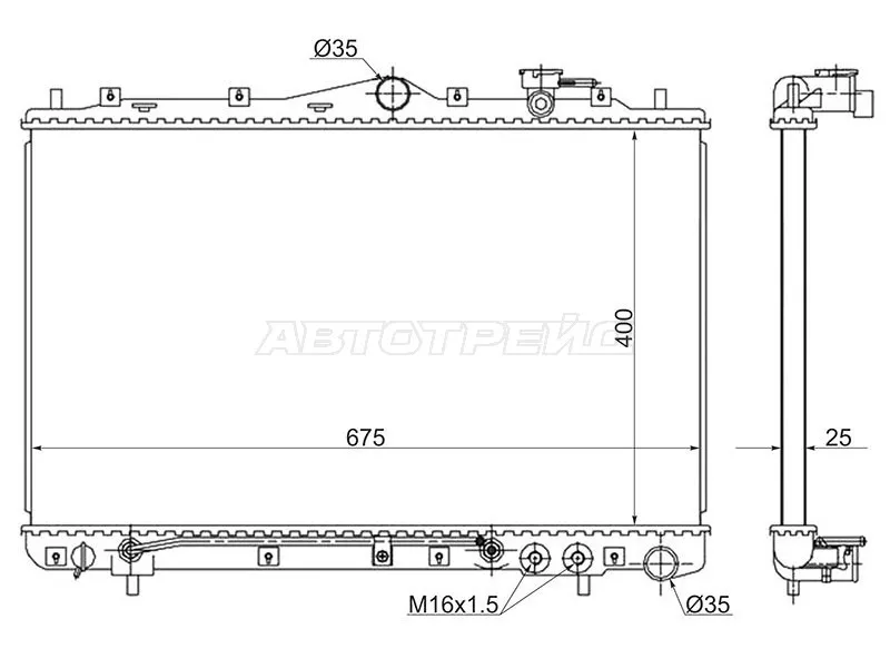 Радиатор Hyundai Sonata 88-98 - Артикул HY0005 - Производитель Sat - Фото, Отзывы, Цены 