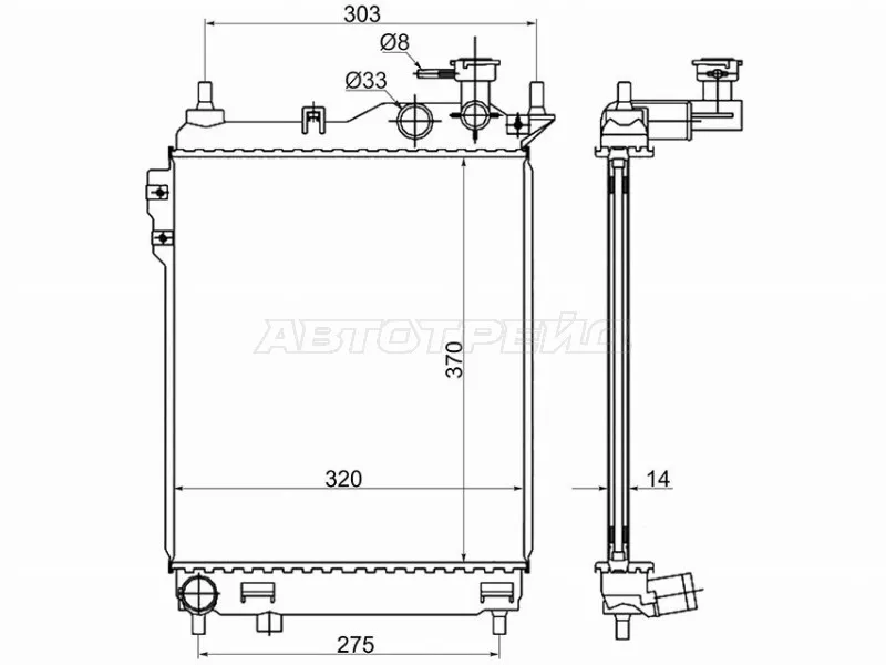 Радиатор Hyundai Getz 02-11 - Артикул HY0008MT2 - Производитель Sat - Фото, Отзывы, Цены 