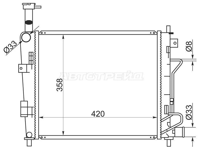 Радиатор Kia Morning 11-15 / Picanto 11-17 - Артикул KI000311 - Производитель Sat - Фото, Отзывы, Цены 