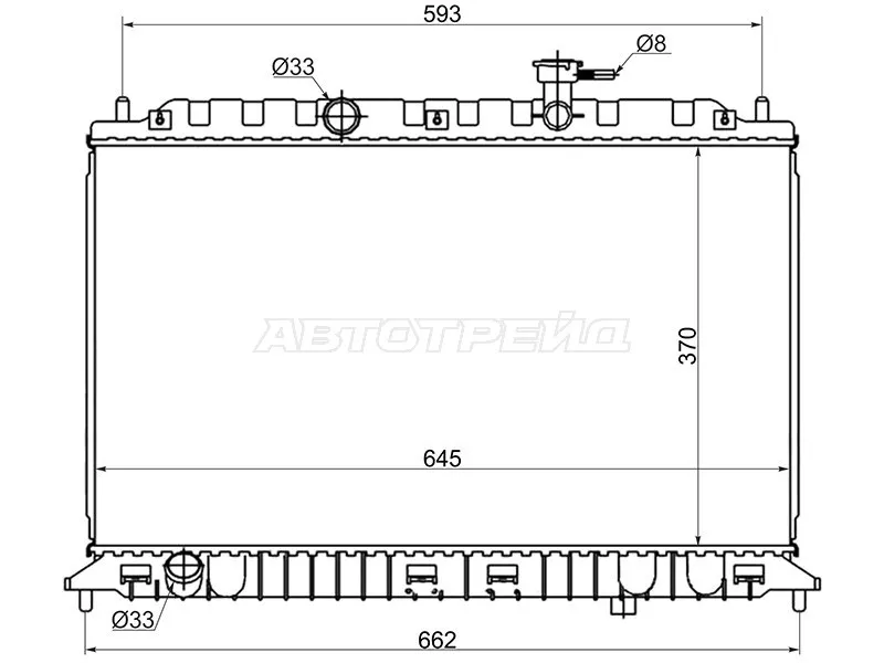 Радиатор Kia Rio 05-11 - Артикул KI000405MT - Производитель Sat - Фото, Отзывы, Цены 