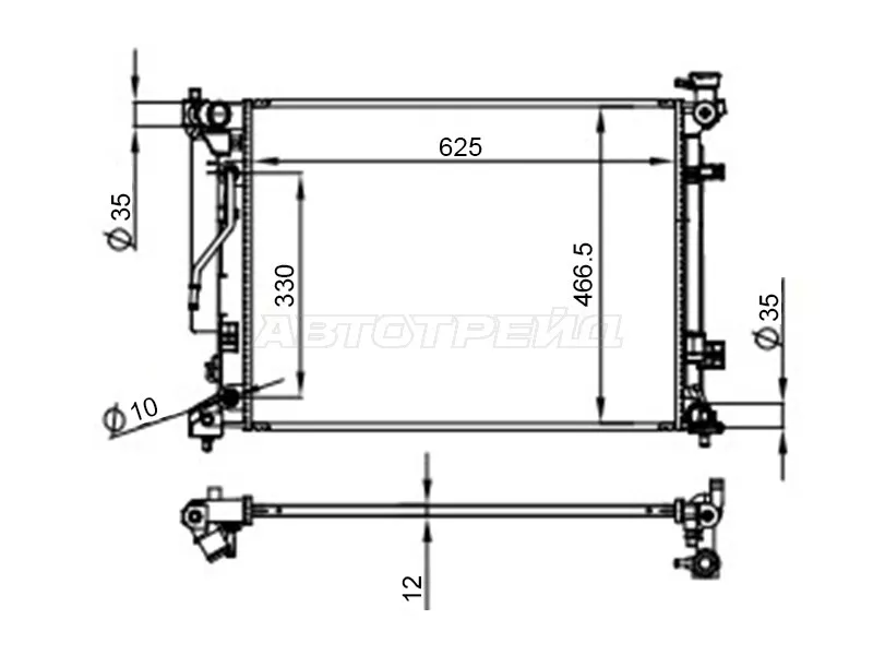 Радиатор Kia K5 15-19 / Optima 10-21 - Артикул KI000716 - Производитель Sat - Фото, Отзывы, Цены 
