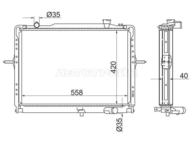 Радиатор Kia Bongo 04-19 - Артикул KI00072 - Производитель Sat - Фото, Отзывы, Цены 