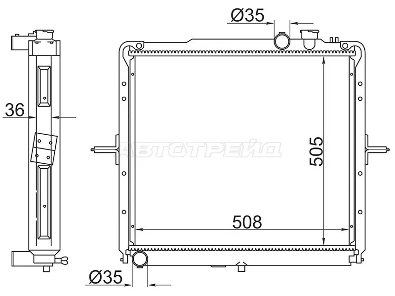 Радиатор Kia Bongo 04-19 - Артикул KI00073 - Производитель Sat - Фото, Отзывы, Цены 