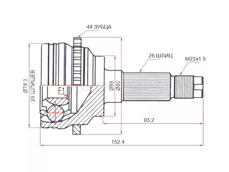 Шрус наружный 26/29 -MA45A44 Sat для MAZDA 5 (PREMACY)