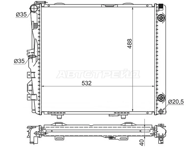 Радиатор Mercedes-Benz E-Class 84-95 - Артикул MB0001 - Производитель Sat - Фото, Отзывы, Цены 