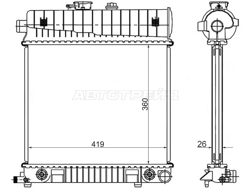 Радиатор Mercedes-Benz C-Class 93-01 / E-Class 84-03 / A-Class 97-04 / CLK-Class 97-02 - Артикул MB0008 - Производитель Sat - Фото, Отзывы, Цены 