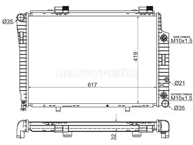 Радиатор Mercedes-Benz C-Class 93-01 / E-Class 95-03 / CLK-Class 97-02 / SLK-Class 96-04 - Артикул MB00081 - Производитель Sat - Фото, Отзывы, Цены 