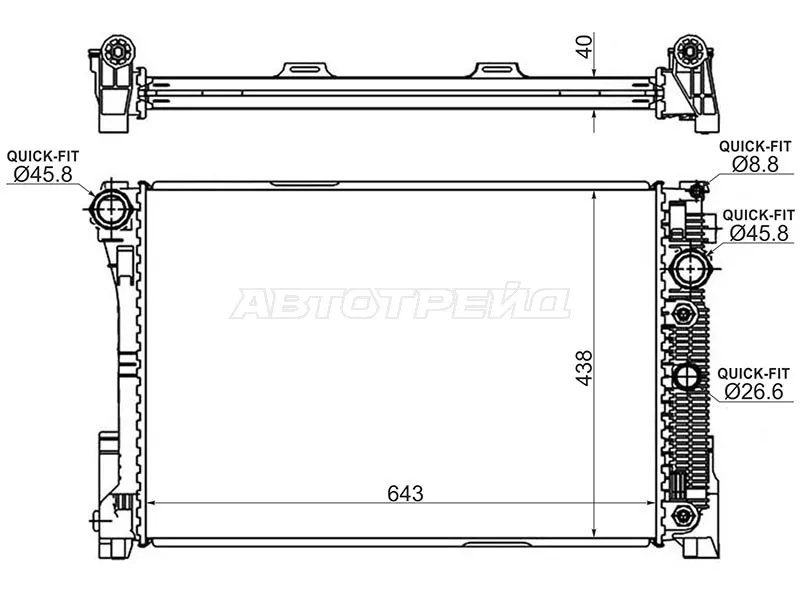 Радиатор Mercedes-Benz C-Class 07-15 / E-Class 09-17 - Артикул MB000907D - Производитель Sat - Фото, Отзывы, Цены 