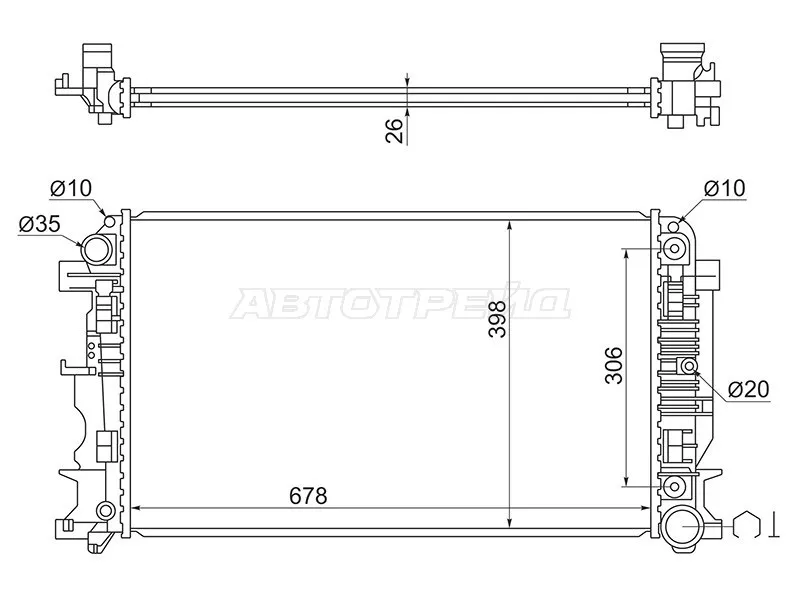 Радиатор Mercedes-Benz Sprinter 06-18 - Артикул MB001006 - Производитель Sat - Фото, Отзывы, Цены 
