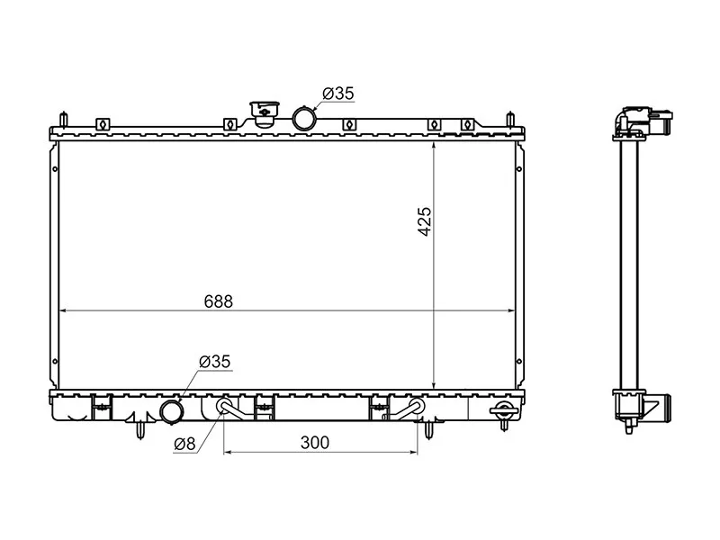 Радиатор Mitsubishi Outlander 02-09 / Airtrek 01-05 - Артикул MC000882R - Производитель Sat - Фото, Отзывы, Цены 