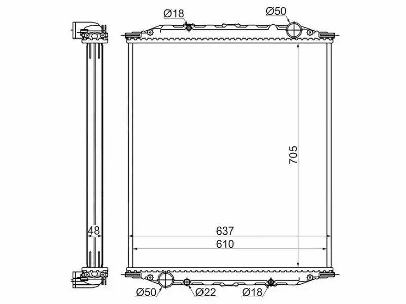 Радиатор Man M 2000 95-05 - Артикул MN0002 - Производитель Sat - Фото, Отзывы, Цены 