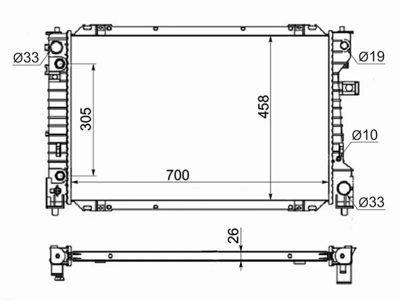 Радиатор Ford Escape 07-12 - Артикул MZ000908 - Производитель Sat - Фото, Отзывы, Цены 