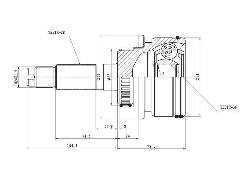 Шрус (Спереди/ Наруж) Mazda BT-50 06-12 - Артикул MZ227A - Производитель Sat - Фото, Отзывы, Цены 
