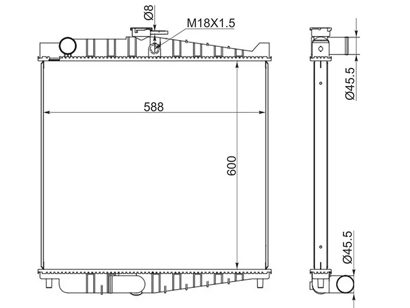Радиатор Nissan Diesel Condor 91 - Артикул NS00015 - Производитель Sat - Фото, Отзывы, Цены 