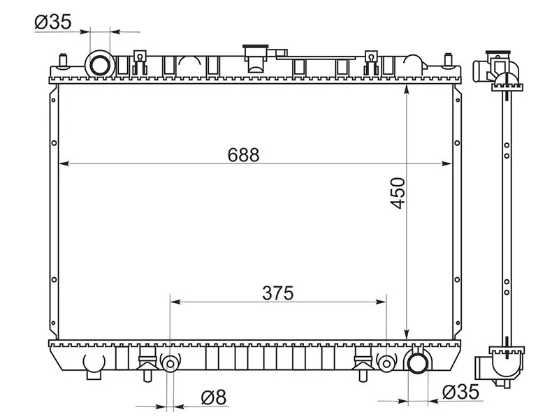 Радиатор Nissan Bassara 99-03 / Presage 98-03 - Артикул NS0005VQ30 - Производитель Sat - Фото, Отзывы, Цены 