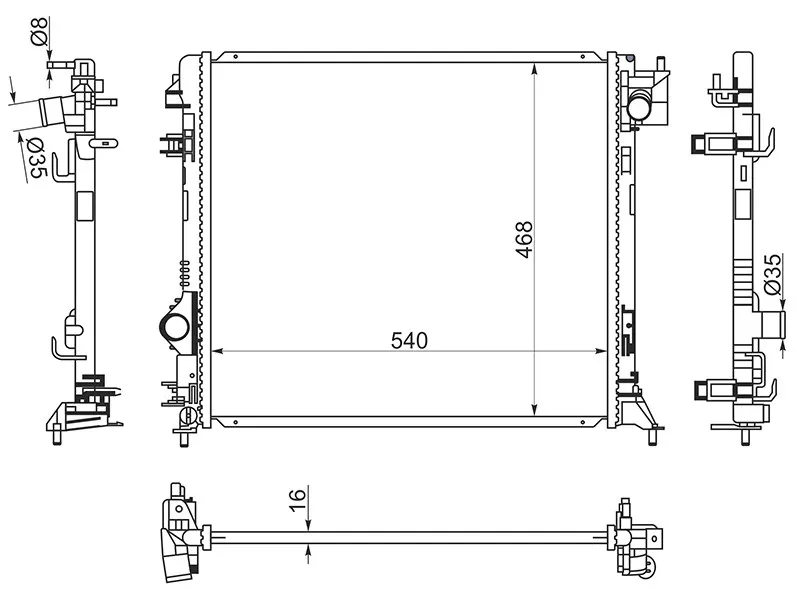 Радиатор Nissan Qashqai 13-22 - Артикул NS0013J11 - Производитель Sat - Фото, Отзывы, Цены 