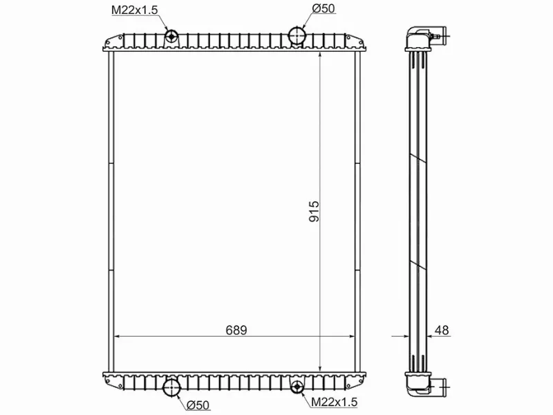 Радиатор Renault Kerax 96-13 - Артикул RN00111 - Производитель Sat - Фото, Отзывы, Цены 