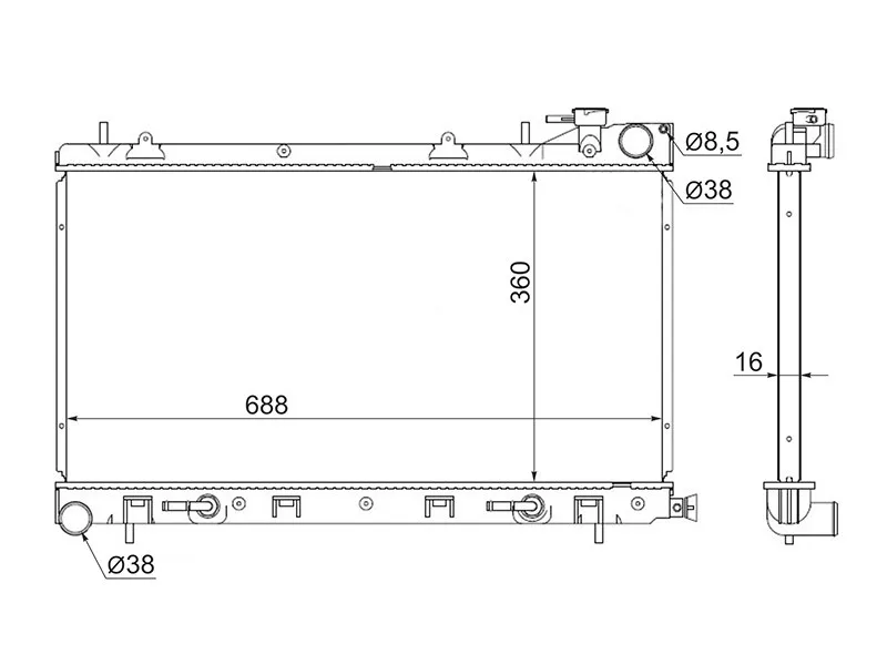 Радиатор Subaru Forester 02-08 - Артикул SB0001SG9 - Производитель Sat - Фото, Отзывы, Цены 