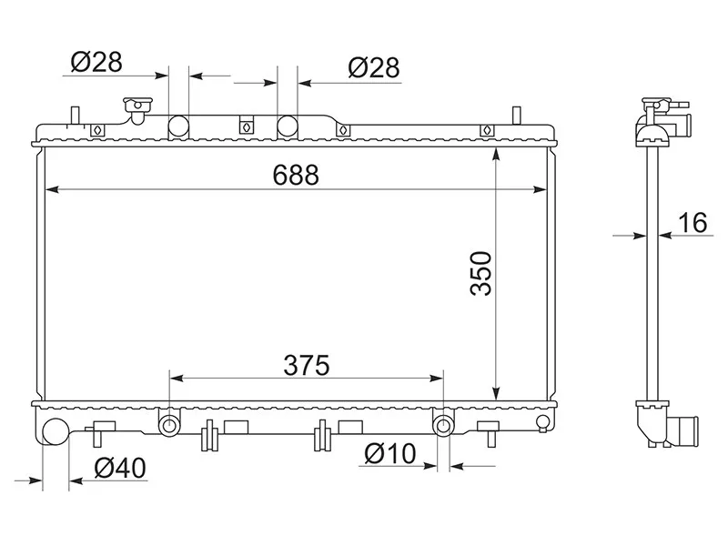 Радиатор Subaru Legacy 03-09 / Outback 03-09 / Legacy B4 03-09 - Артикул SB0005BLE - Производитель Sat - Фото, Отзывы, Цены 