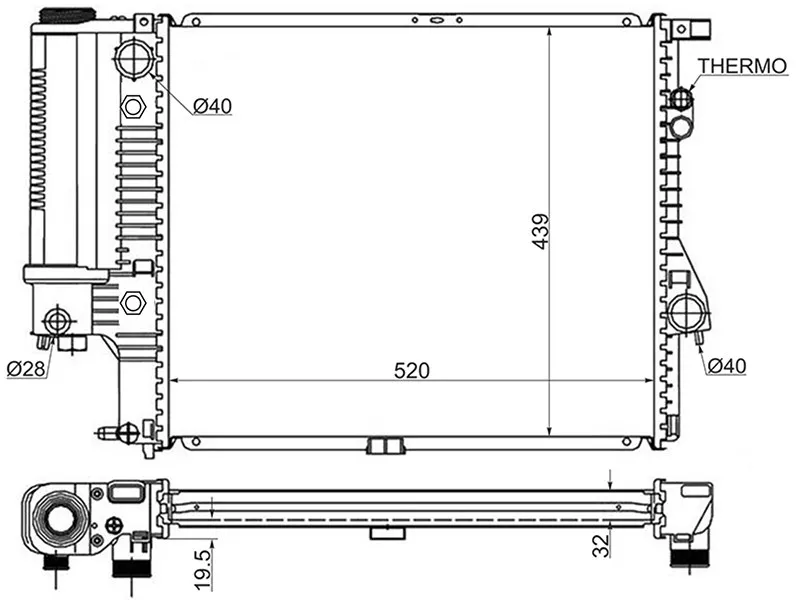 Радиатор BMW 5-Series 95-04 - Артикул SGBW000497 - Производитель Sat - Фото, Отзывы, Цены 