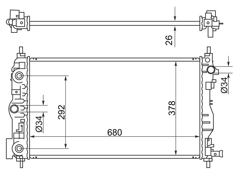 Радиатор Chevrolet Cruze 09-15 / Daewoo Lacetti 08-11 - Артикул SGCH0006D - Производитель Sat - Фото, Отзывы, Цены 