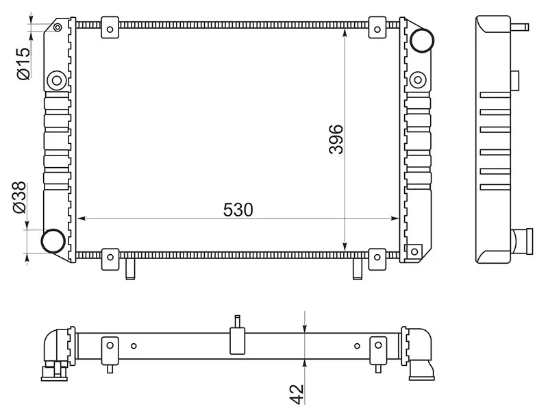Радиатор ГАЗ Баргузин 96- / Валдай 96- / Газель 96- / Соболь 96 - Артикул SGGZ0002 - Производитель Sat - Фото, Отзывы, Цены 