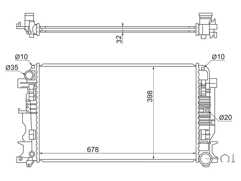 Радиатор Mercedes-Benz Sprinter 06-18 / Volkswagen Crafter 06-16 - Артикул SGMB001006MT - Производитель Sat - Фото, Отзывы, Цены 