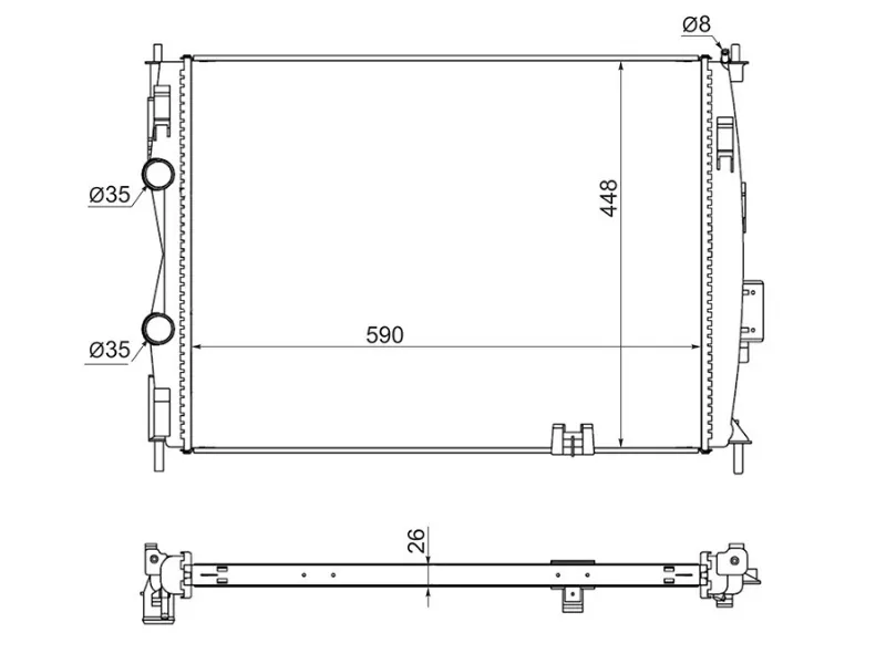 Радиатор Nissan Qashqai 06-13 / Qashqai+2 08-14 - Артикул SGNS00131 - Производитель Sat - Фото, Отзывы, Цены 