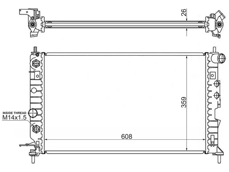 Радиатор Opel Vectra 95-03 - Артикул SGOP000195 - Производитель Sat - Фото, Отзывы, Цены 